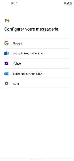 Sélectionnez Exchange et Office 365