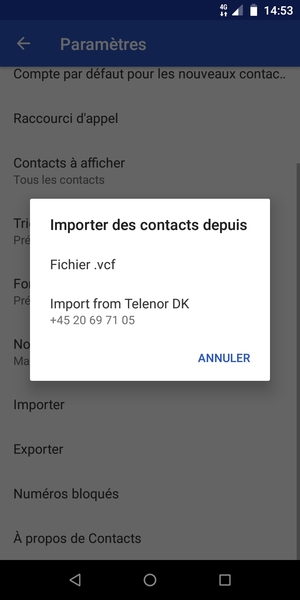 Sélectionnez Import from Digicel