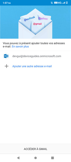 Sélectionnez ACCÉDER À  GMAIL