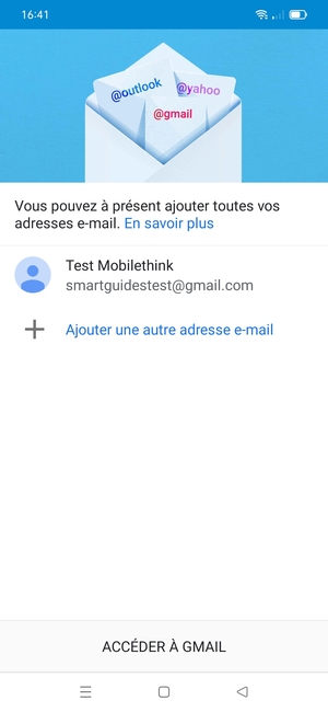 Sélectionnez ACCÉDER À GMAIL