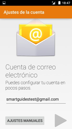 Introduzca su dirección de correo electrónico de Gmail o Hotmail y seleccione Siguiente