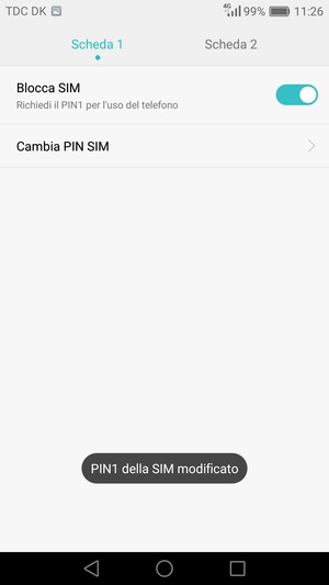 Il tuo PIN della SIM è stato modificato