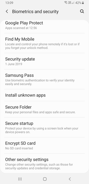 Scroll to and select Other security settings