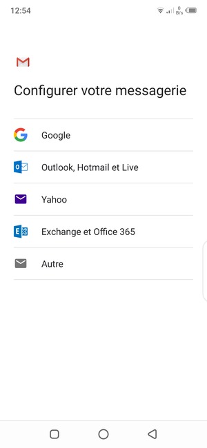 Sélectionnez Outlook, Hotmail et Live