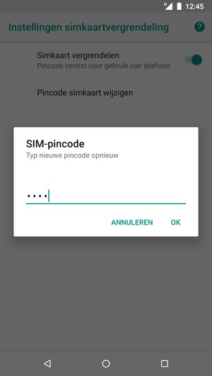 Bevestig uw nieuwe SIM-pincode en selecteer OK