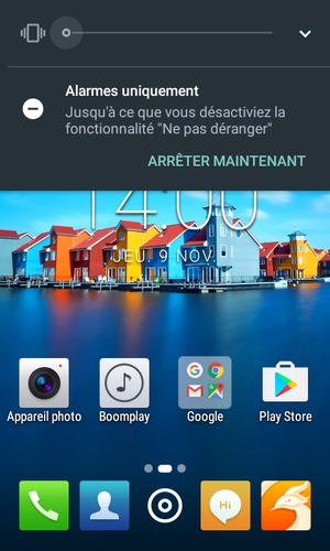 Appuyez une fois de plus pour passer en mode silencieux