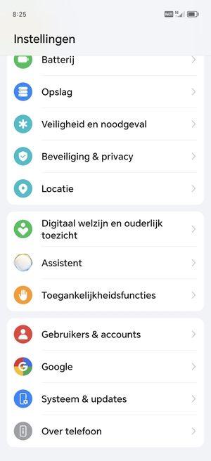 Scroll naar en selecteer Systeem & updates