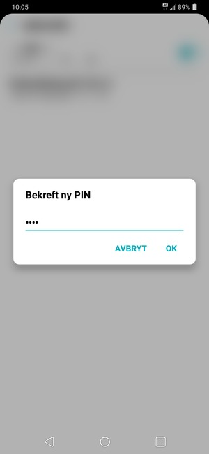 Bekreft din nye SIM-kort PIN og velg OK