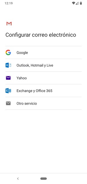 Seleccione Exchange y Office 365