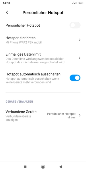 Wählen Sie Hotspot einrichten