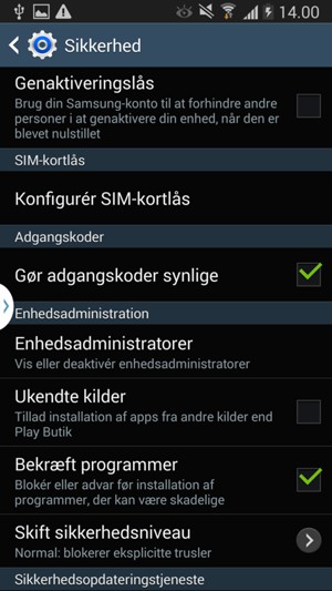 Vælg Konfigurér SIM-kortlås