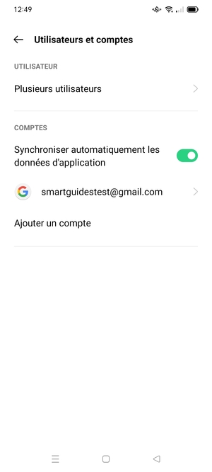 Sélectionnez votre compte Google