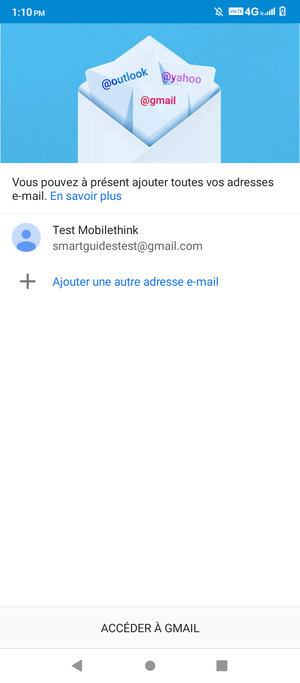 Sélectionnez ACCÉDER  À GMAIL