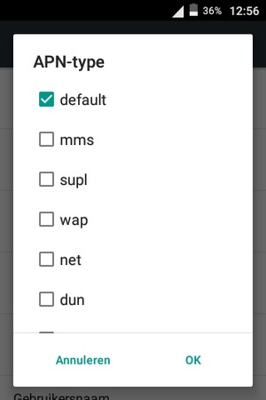 Vink het selectievakje default aan en selecteer OK