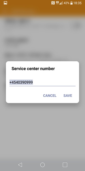Enter the Service center number and select SAVE
