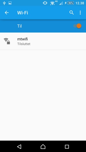 Du er nu tilsluttet Wi-Fi netværket