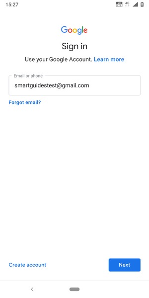 Enter your Gmail address and select Next