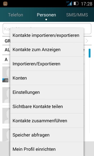 Wählen Sie Importieren/Exportieren