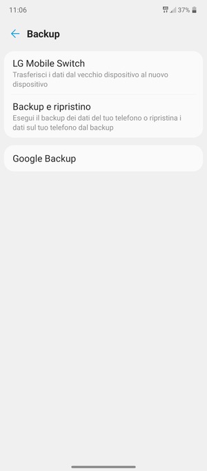 Seleziona Google Backup
