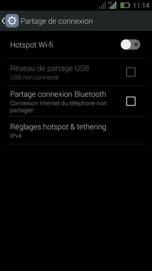 Sélectionnez Hotspot Wi-fi