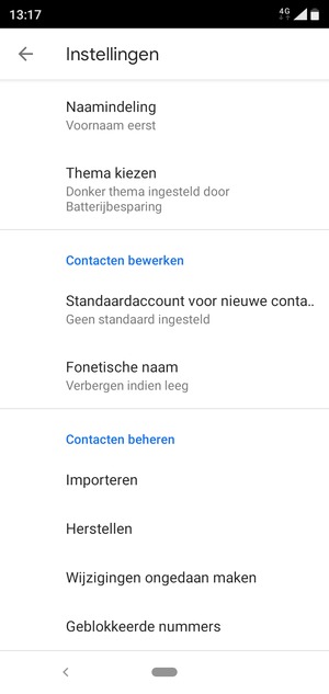 Scroll naar en selecteer Importeren