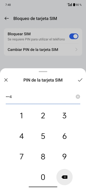 Introduzca su PIN de tarjeta SIM antiguo y seleccione Aceptar