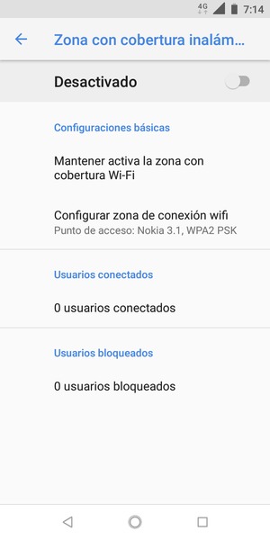 Seleccione Configurar zona de conexión wifi