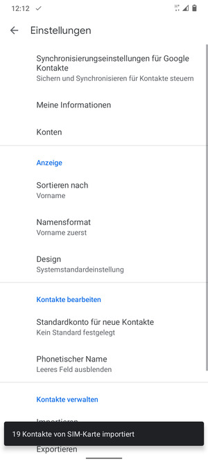 Ihre Kontakte werden in Ihrem Google Konto gespeichert und auf Ihrem Handy gespeichert, wenn Google das nächste Mal synchronisiert wird.