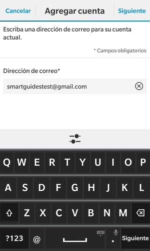 Introduzca su dirección de correo electrónico de Gmail y seleccione Siguiente