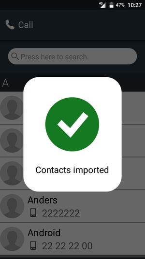 Your contacts have now been added to your Doro