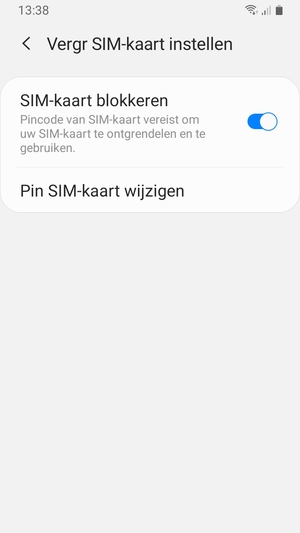 Selecteer Pin SIM-Kaart wijzigen