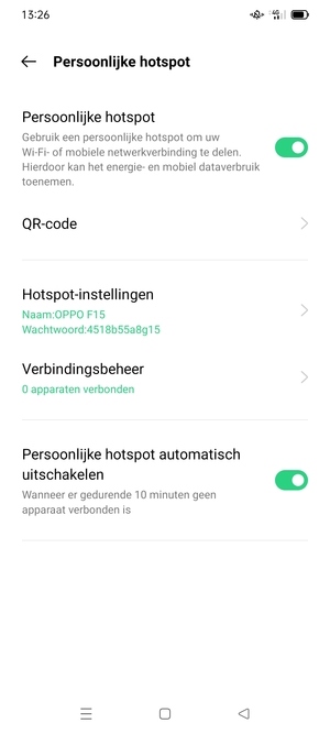 Uw telefoon is nu geïnstalleerd voor gebruik als modem