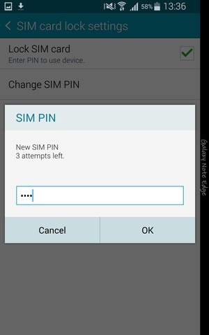 Enter your New SIM PIN and select OK