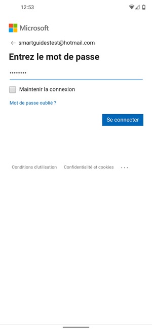 Saisissez votre mot de passe et sélectionnez Se connecter