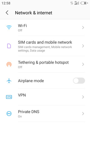 Select SIM cards and mobile network