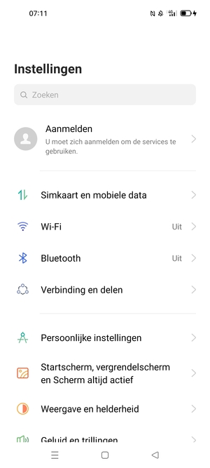 Selecteer Simkaart en mobiele data