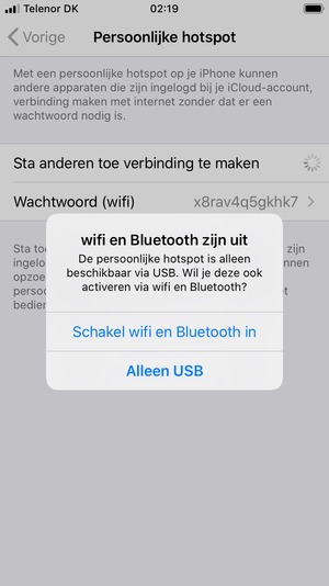 Selecteer Schakel wifi en Bluetooth in