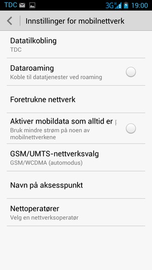 Velg GSM/UMTS-nettverksvalg