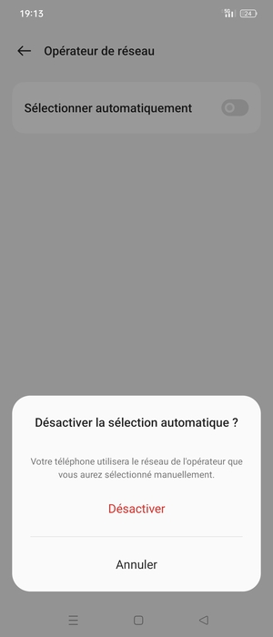 Sélectionnez Désactiver