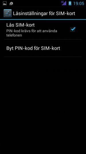 Välj Byt PIN-kod för SIM-kort