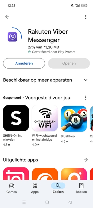 Wacht tot het installatieproces beëindigd is