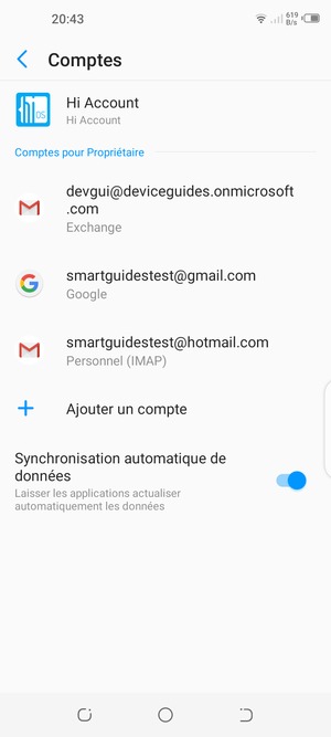 Sélectionnez votre compte Google