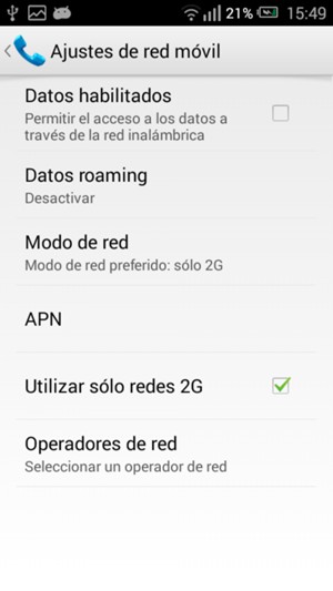 Seleccione Datos roaming