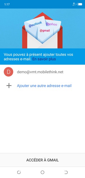 Sélectionnez ACCÉDER  À GMAIL