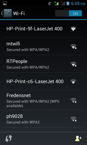 Turn on Wi-Fi. Select the wireless network you want to connect to.