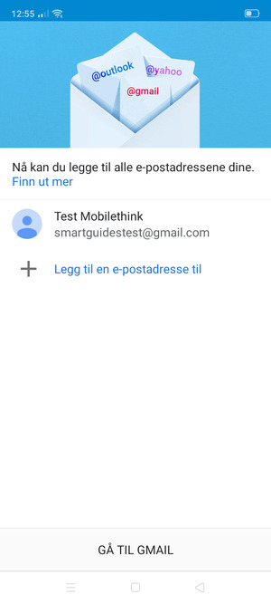 Velg GÅ TIL GMAIL