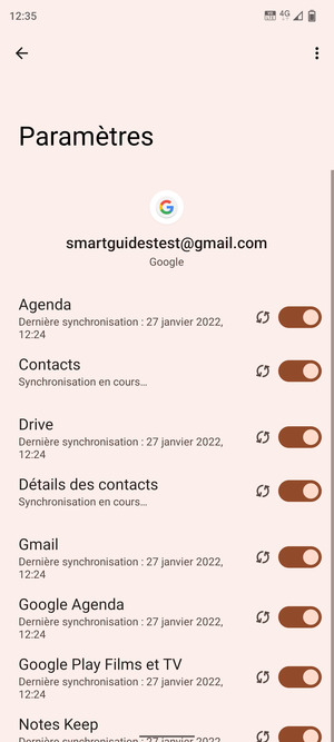 Vos informations seront synchronisées