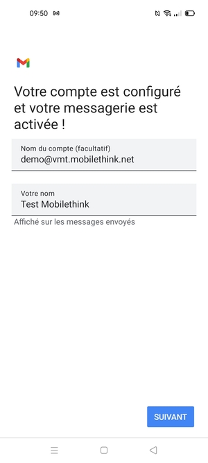 Donnez un nom à votre compte et saisissez votre nom. Sélectionnez SUIVANT
