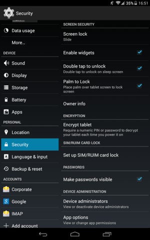how to change app settings on alcatel tablet