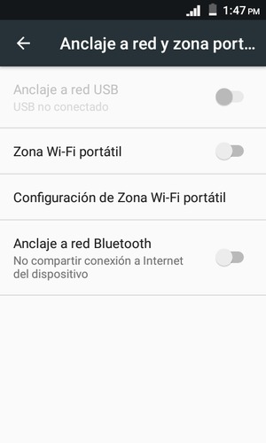 Seleccione Configuración de zona Wi-Fi portátil